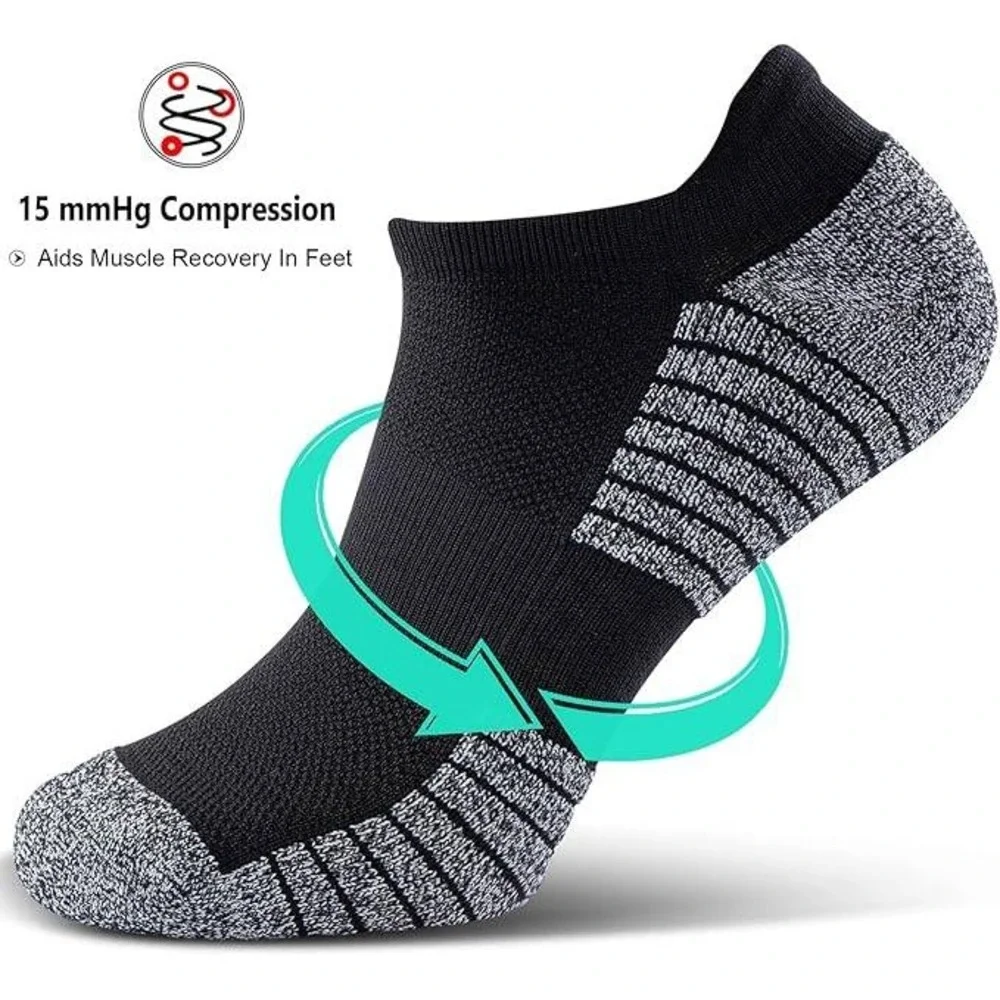SITOISBE 4 Pack No Show Sports Compression Socks XL for Men and Women Circul